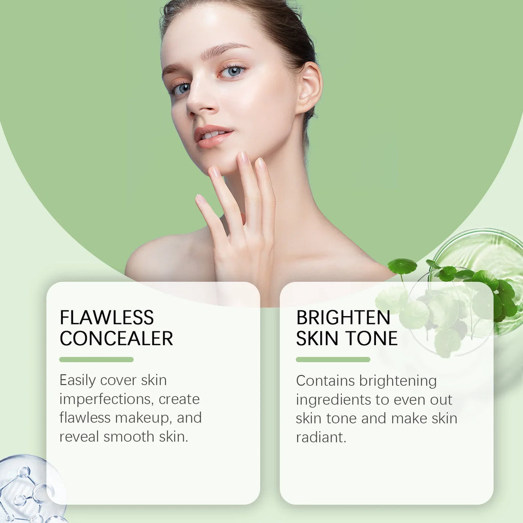 EelHope Centella Asiatica CC Cream - Moisturizing, Concealing Foundation for Nude Makeup, Brightening Complexion & Hydrating