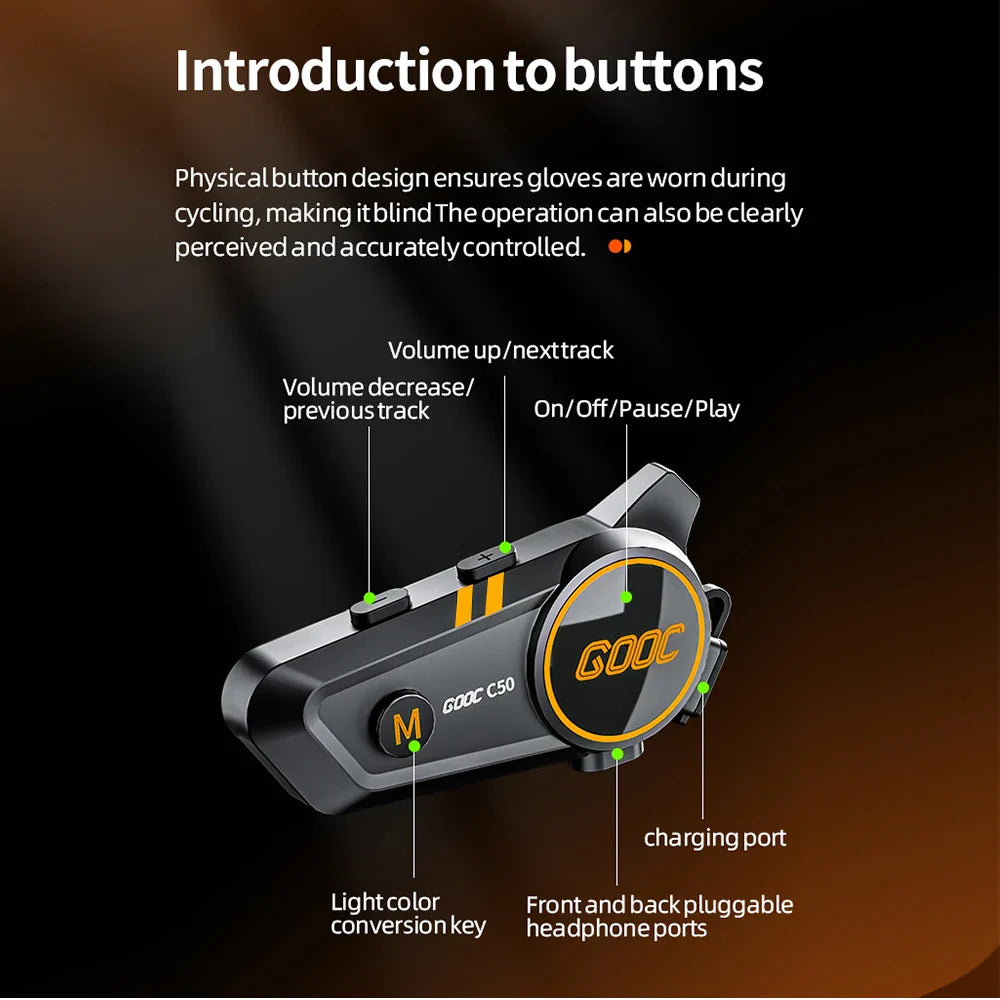 Bluetooth 5.3 Helmet Headset Wireless Hands-free Call Phone Kit Motorcycle Waterproof Earphone MP3 Music Player Speaker for Moto Lootquake LLC