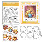 Mangocraft Easter Cartoon Chickens Cutting Dies Clear Stamp DIY Scrapbooking Metal Dies Silicone Stamp For Cards Albums Decor Lootquake LLC