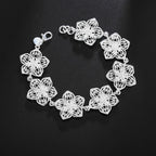 Fashion charm 925 Sterling Silver Bracelet for man woman Twisted rope chain fine jewelry Wedding party Christmas gift Lootquake LLC