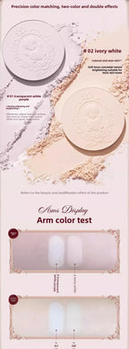 Flower Knows Strawberry Cupid Collection Pressed Powder Mineral Makeup Powder Foundation With Concealer & Finishing Vegan