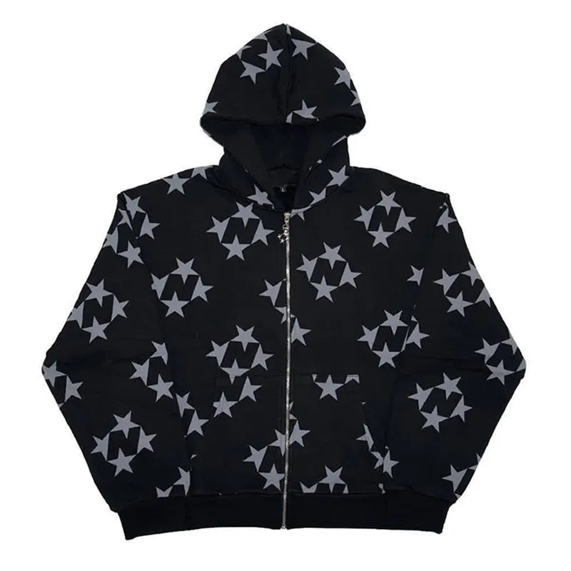 Men's Oversized Zip Hoodie Spider Print Hoodie Y2K Hip Hop Street Style Fashion Punk Sports Jacket Pullover Jacket Apparel Pi-Mart