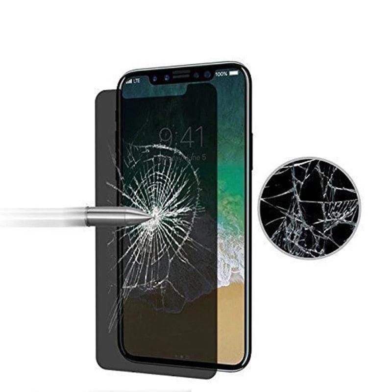 3PCS Anti-spy Protective Tempered Glass for IPhone 11 12 13 14 Pro Max 12 Mini X XS XR 6 6S 7 8 Plus Privacy Screen Protectors Anti-Spy HD Tempered Glass Shatterproof Shockproof Screen Protector Stevvex