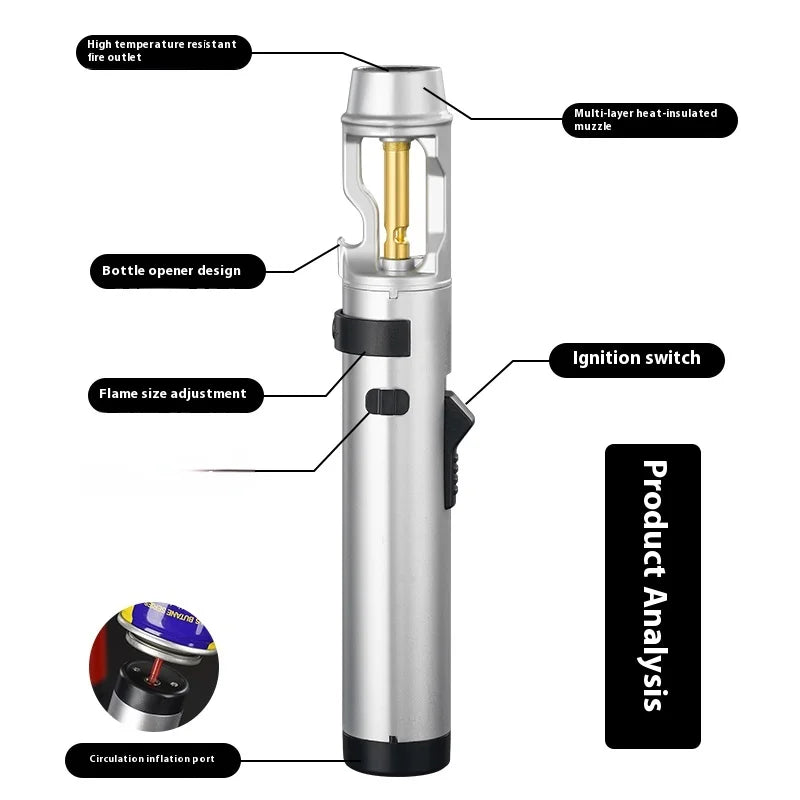 BlazeMaster: Windproof Metal Torch for BBQ & More THRIXINE