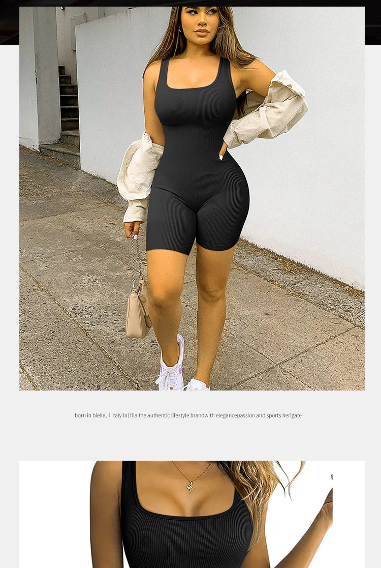 Seamless One-Piece Short Yoga Sportswear THRIXINE