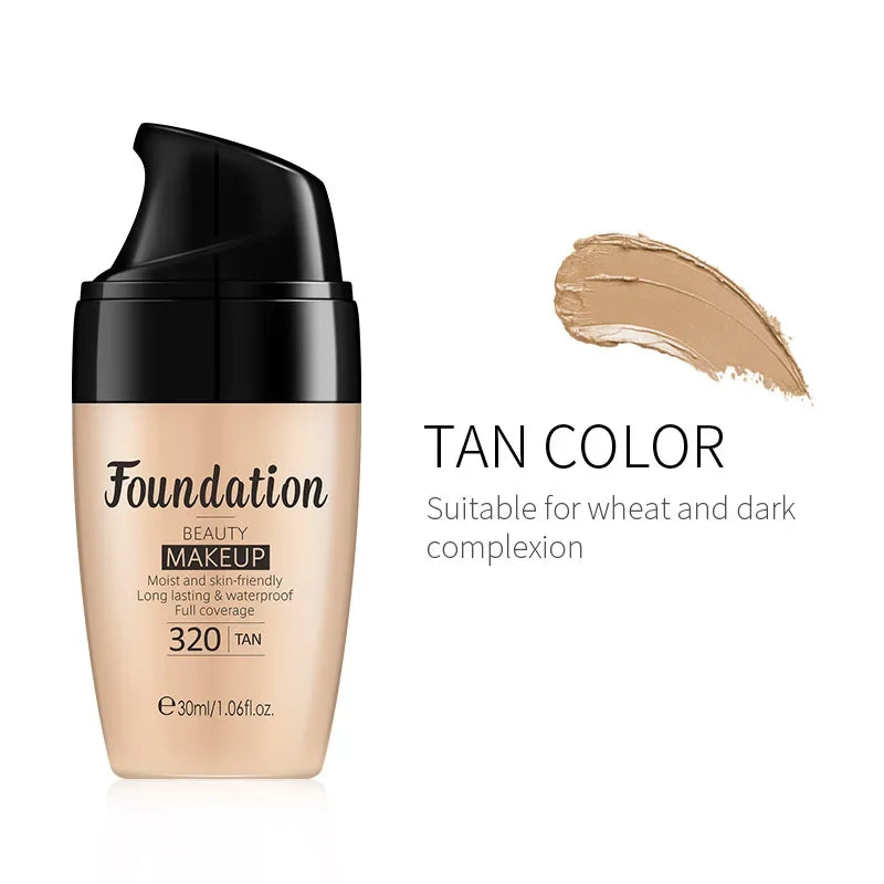LAIKOU Liquid Foundation Moisturizing Long Lasting Face Comestics Natural Brighten Face Base Tone Make Up 30ml Lootquake LLC