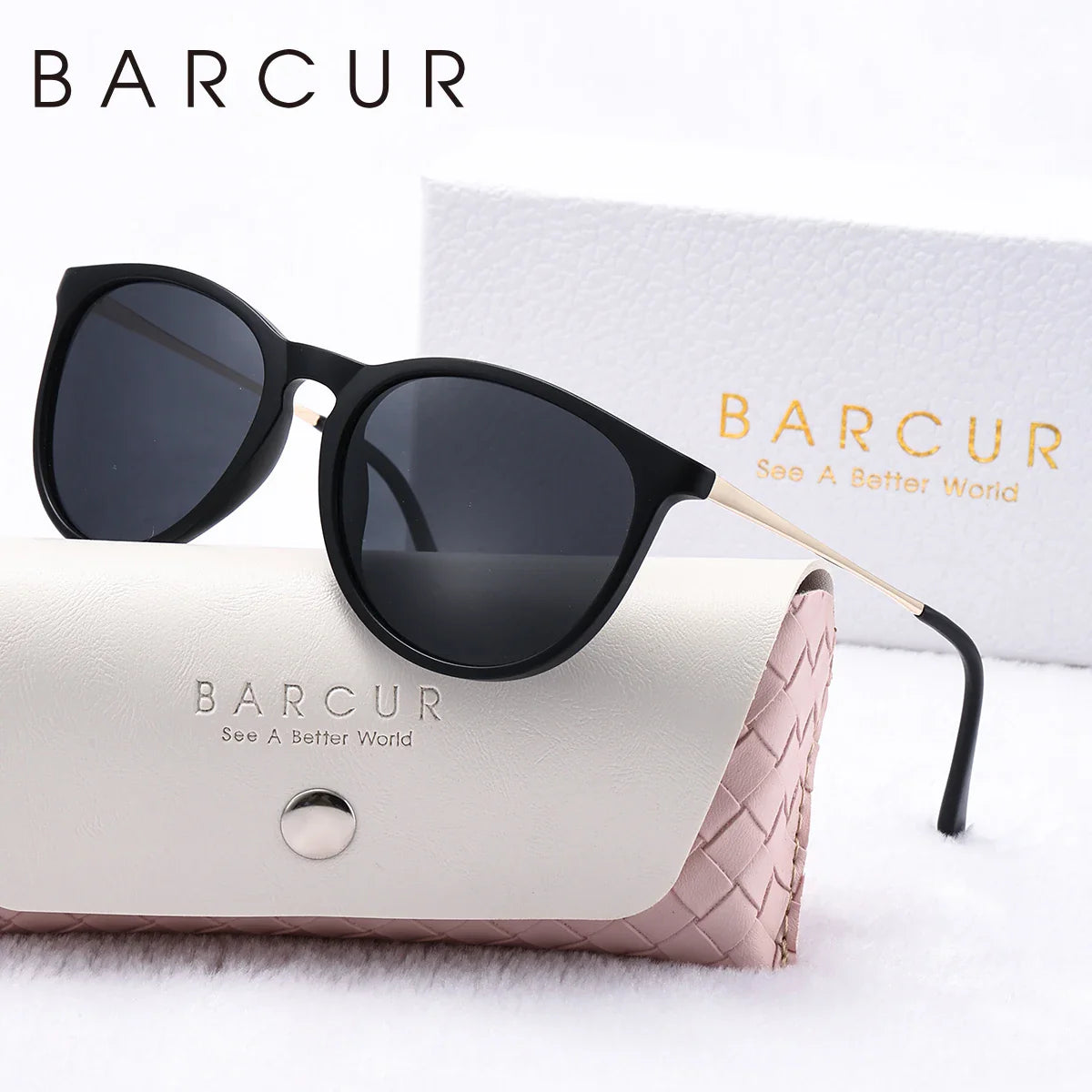BARCUR Sunglasses Women’s Leopard Print Two-Tone Cat Eye Fashion Glasses – Trendy Polarized UV400 Gradient TAC Lenses for Summer Travel & Outdoor Activities Stevvex