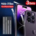 3Sets Clear Sticker Phone Side Film for iPhone 14 13 12 11 Pro Max X XR XS Frame Protective Ultra-Thin Border Film 3D Carbon Fiber Ultra Thin Protective Film Stevvex