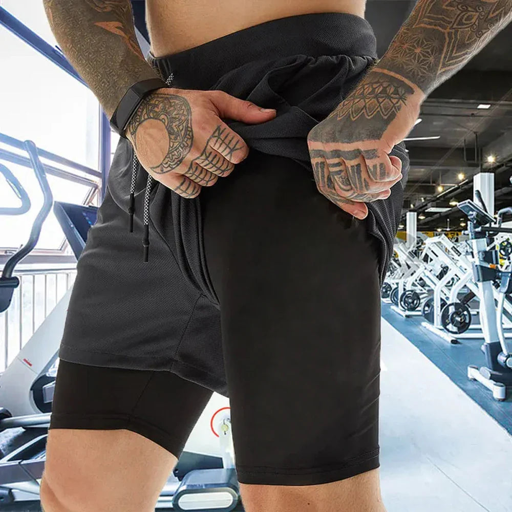 Men's Gym Short Double-deck Quick Dry - SJB-DIAMOND ELITES