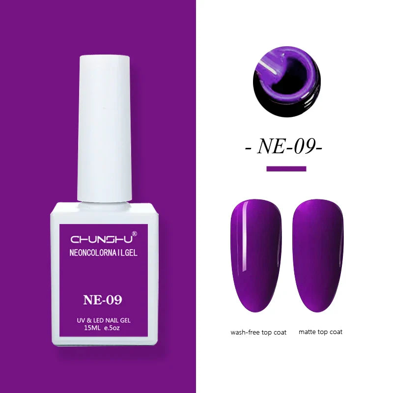 CHUNSHU 15ml Fluorescence Gel Nail Polish Semi Permanent UV/LED Nail Gel Long Lasting Varnish For Nails Art Manicures Soak Off Lootquake LLC