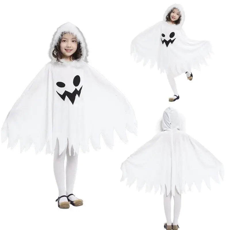 Halloween Cloak Toddler Kids Girls Boys Ghost Hooded Cosplay Costumes White Poncho Cape Christmas Dress Up Lootquake LLC