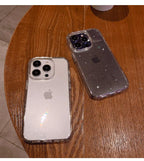 Luxury Glitter Bumper Clear Case for IPhone 14 13 12 11 Pro Max Mini X XS Max XR Cute Shining Shockproof Silicone Cover Hard Back Shockproof Protective Phone Cover For iPhone Stevvex