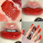 Dark Red Brown Mirror Lip Glaze Water Light Moisturizing Non-stick Cup Highly Pigmented Red Liquid Lipstick Lips Makeup Cosmetic Lootquake LLC