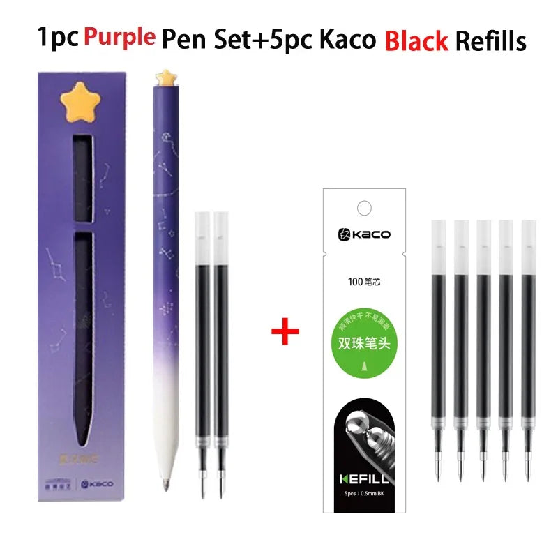 KACO Gel Pens Sets School Office Supplies for Kids 0.5mm High-capacity Heart / Star Sign Writing Gadgets Love Gift Cute Items Lootquake LLC