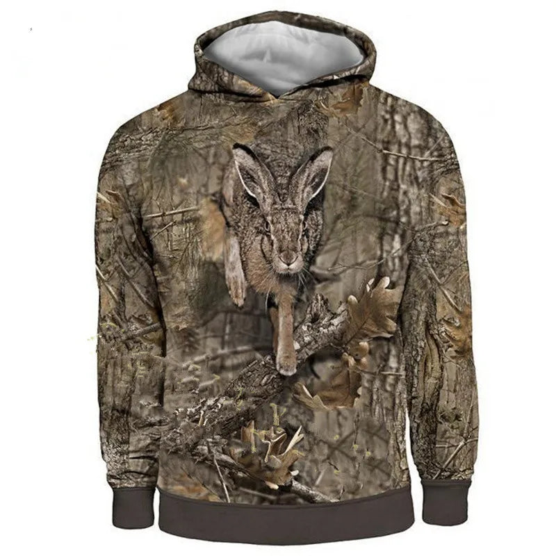 2024 Four Seasons Maple Leaf Camouflage 3D Sports Shirt Men's Fishing Outdoor Camping Hunting Clothing Jacket Men's Hoodie Pi-Mart
