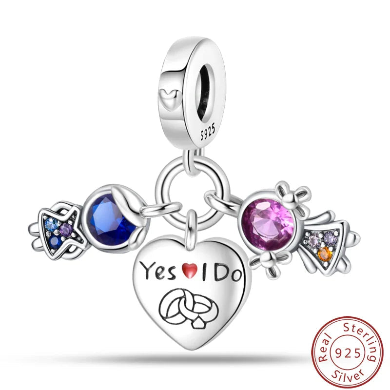 S925 Sterling Silver Princess Golf Hamster Camera Travel Three Piece Set Charms Beads 3mm DIY Fine Jewelry Making Lootquake LLC