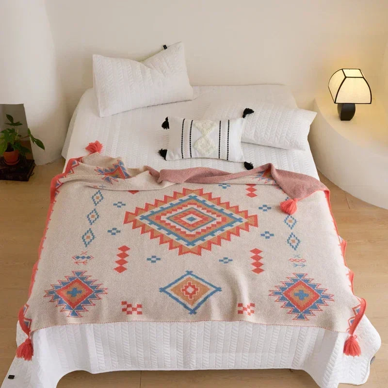 Bohemian Blanket Soft Sofa Cover Summer Blanket Office Nap Blankets Air Conditioning Blankets Knit Blanket For Travel Lootquake LLC
