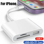 For IOS iPhone Macbook 3-in-1 Card Reader TF SD MemoryCard Reader OTG USB Adapter