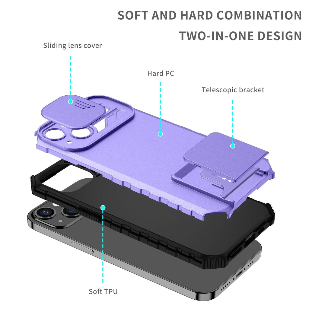 Unique Cover with Camera Protection Heavy Duty Shockproof Protective iPhone 13 Pro Case ShockProof Case For iPhone 13 12 11 Pro Slide Camera Protection Case Dual Layer Armor Case Back Cover Stevvex