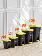 Commercial Pedal Tra Can Large Capaci Outdoor Foot Operated Garbage Bin Thiened Plastic Square Bin for Home And Kitchen