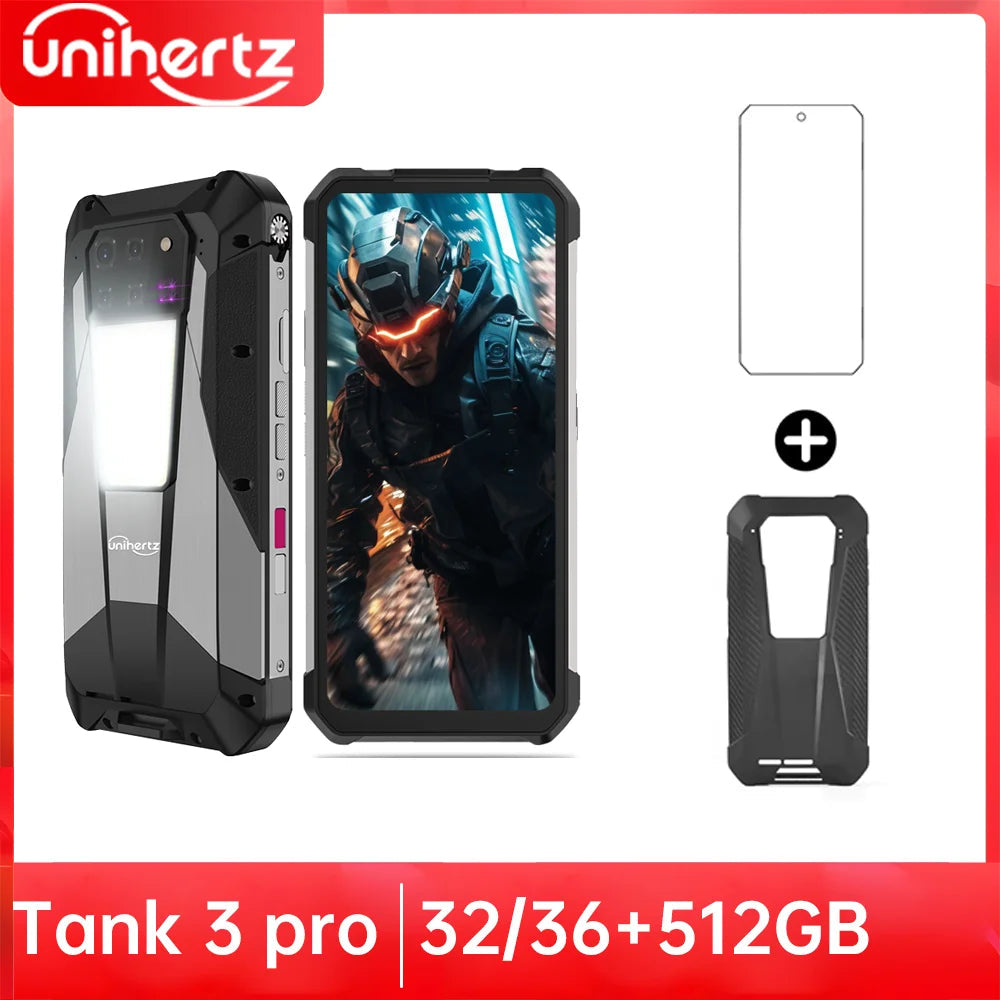 US EU MX Warehouse Unihertz Tank 3 Pro 8849 with 100 Lumens 5G Projector phone,32GB/36GB RAM,512GB ROM,23800mAh 120W,200MP, NFC Lootquake LLC