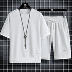 Summer Active Men's Waffle T-Shirt & Shorts Set THRIXINE