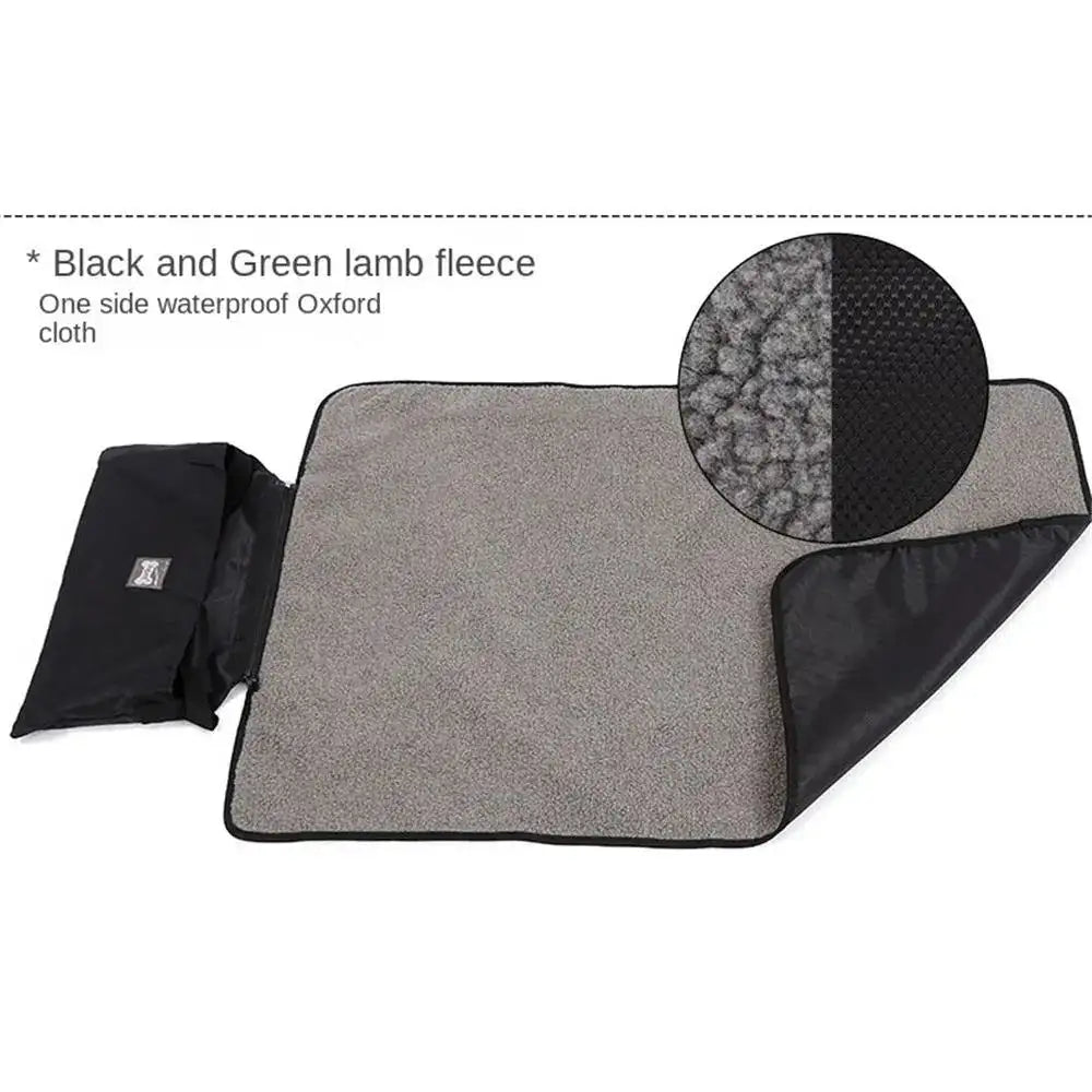 Foldable Pet Blanket Mat Waterproof Folding Washable Dog Sleeping Bag with Strap for Dog Travel Camping Accessories