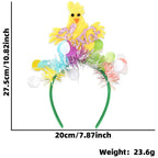Easter Rabbit Headband with Colorful Egg Strip And Button Holiday Party Accessory Egg Chick Headdress for Easter Celebrations Lootquake LLC