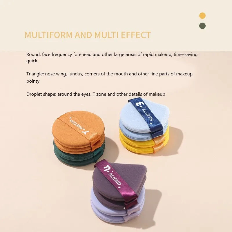1PCS Round Square Triangle Shape Cosmetic Puff Soft Dry and Wet Dual-use Air Cushion Foundation Powder Sponge Puff Makeup Tools Lootquake LLC