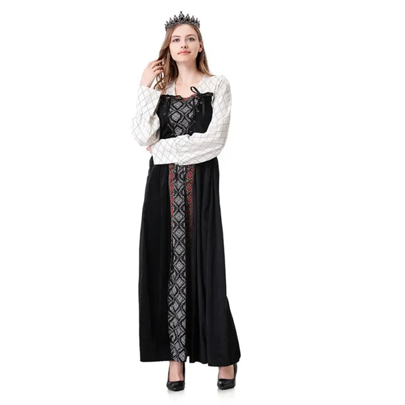 Halloween European Royal Retro Court King Queen Couple Cosplay Costume Christmas Medieval Renaissance Aristocratic Fancy Gown