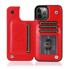 Wallet Stand Cover Flip Leather Case For iPhone 14 Pro Max 13 Pro Max 12 Pro Max 11 Pro Max Soft PU Leather Card Case With Kickstand Slim Double Magnetic Clasp Protective Cover Stevvex