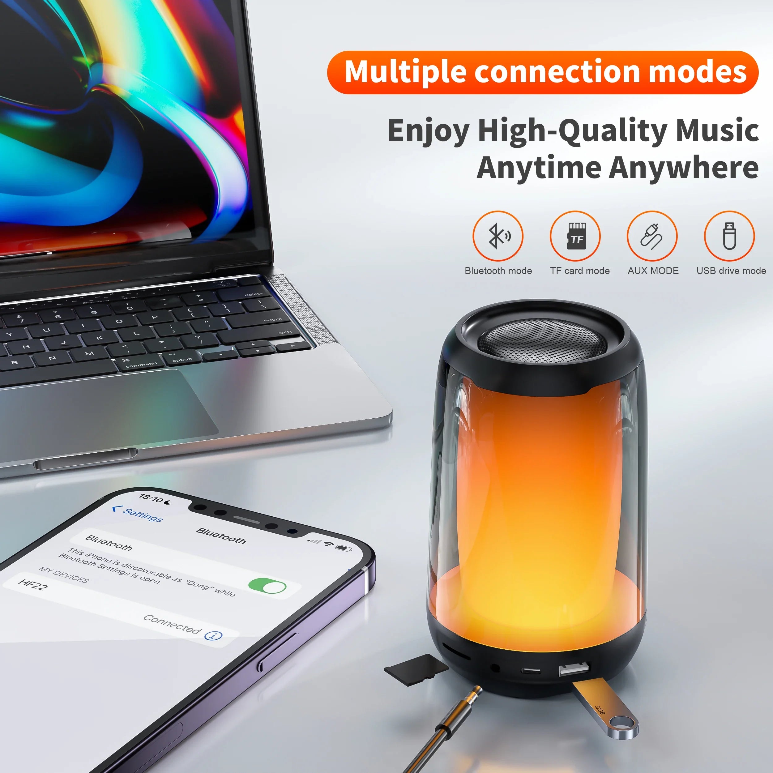 QERE Bluetooth Speaker with Hi-Res 5W Audio,Wireless HiFi Portable Speaker IPX5 Waterproof,Outdoor Multiple connection modes, Lootquake LLC