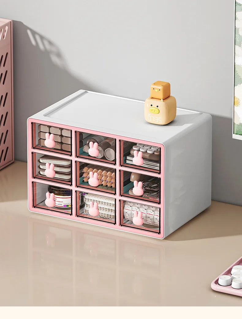 Desktop Storage Box Transparent Drawer Home Storage Box Stationery Box Office Files Stationery Organizer Cosmetics Drawer Box