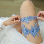 K03 2 PCS Sexy Lace Flower Crystal  Pearls Wedding Garter Belt Thigh Ring Bridal Leg Garter Stocking Garter Belt Girl Women