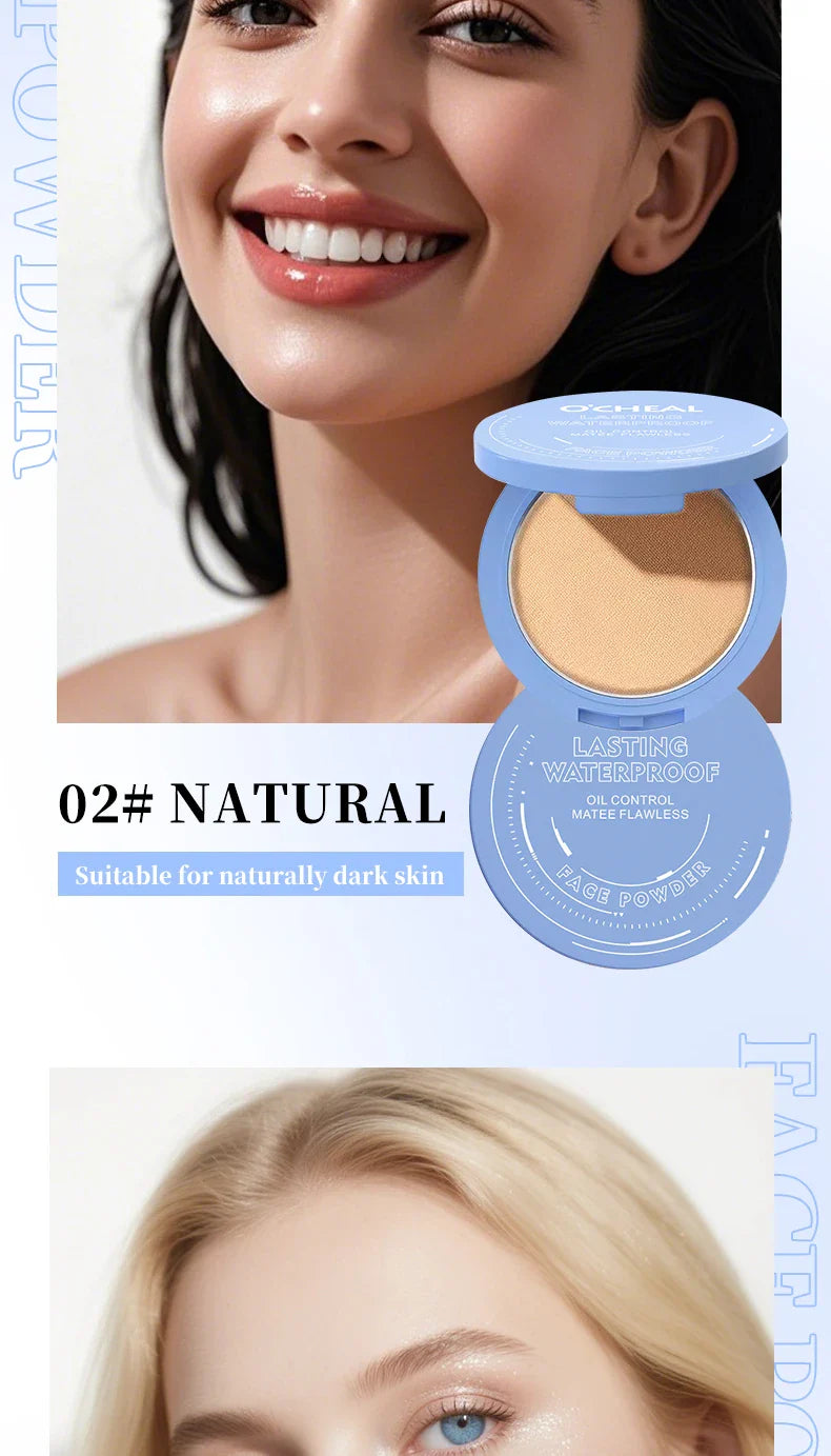 Ocheal Matte Face Setting Powder Oil-control Lightweight Radiant Foundation Pressed Powder Face Full Coverage Makeup Cosmetic Lootquake LLC