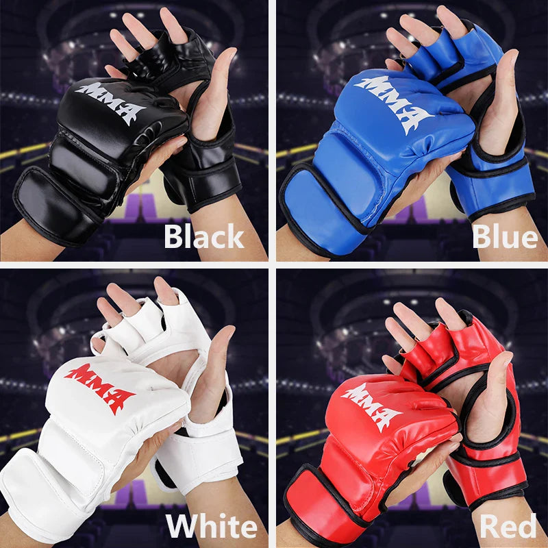 Professional Boxing Training Gloves Half Finger Leather Cushion - SJB-DIAMOND ELITES