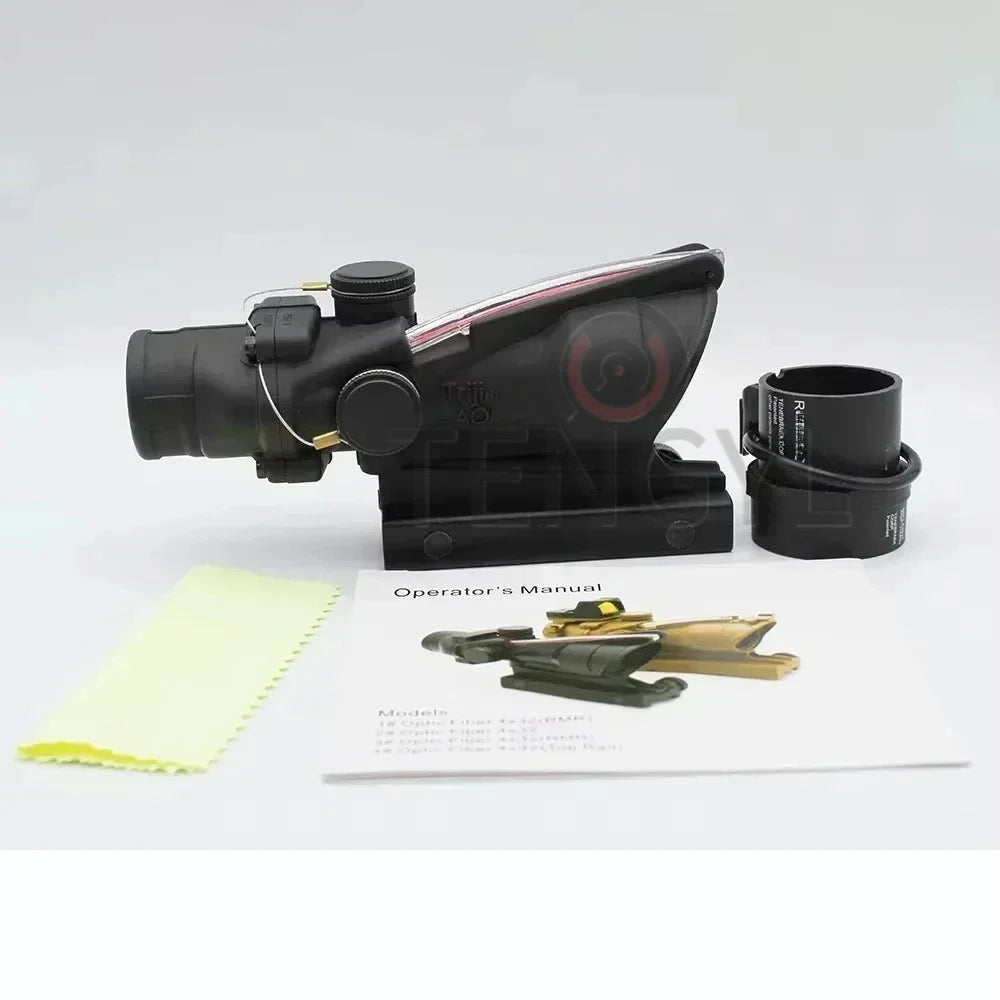 Hunting A*OG 4x32 Fiber Illuminated Red Chevron Scope THRIXINE