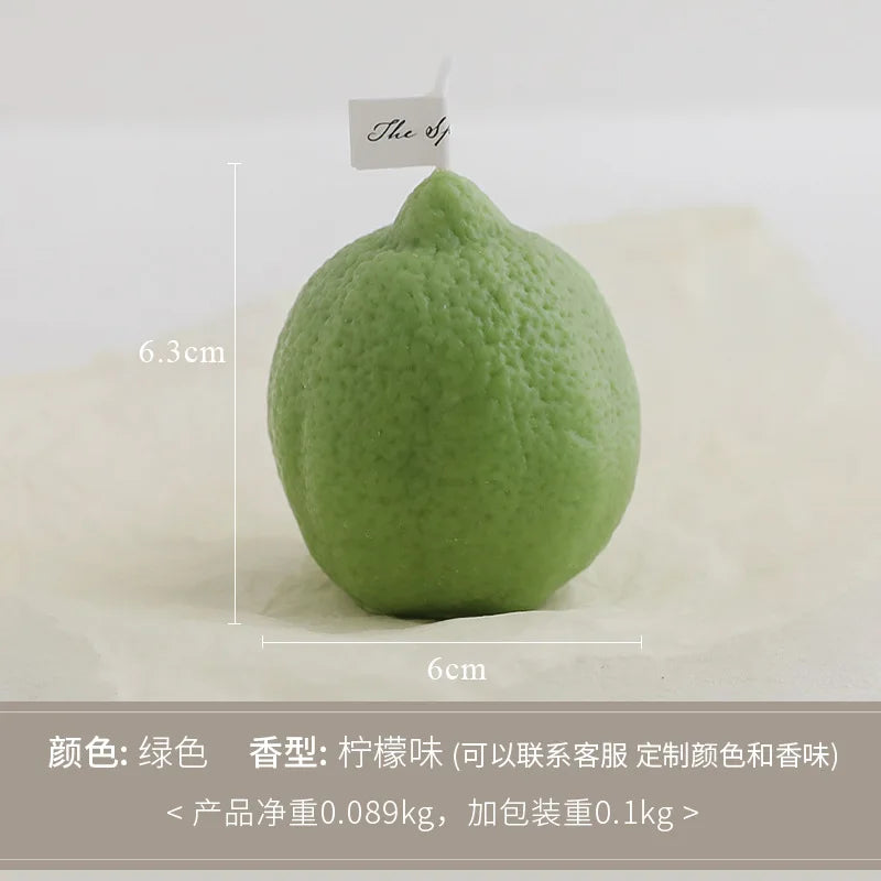 Decorative Fragrance Gift Lemon Candle DIY Fragrance Birthday Gift Imitation Fruit Candle