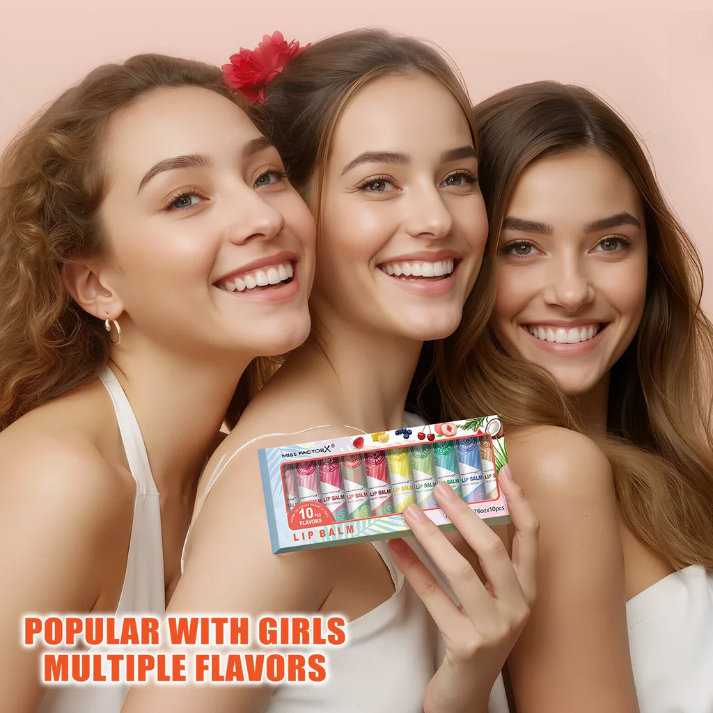 Lipstick set 10pcs, naturally finished, moisturizing lip care, lasting luster, suitable for all skin types, holiday gifts Lootquake LLC