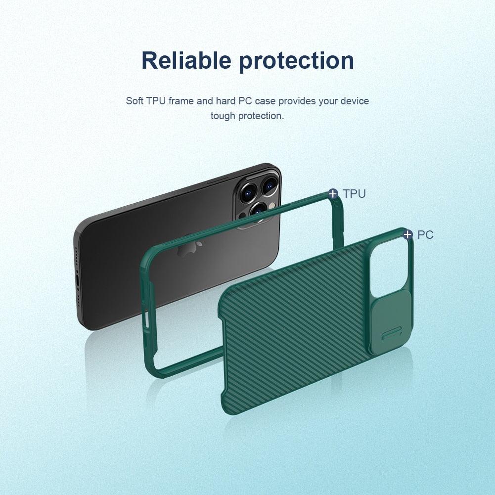 Unique Camera Protection Case for iPhone 14 Pro Max / for iPhone 13 Pro with Slide Camera Cover Protector Hard Cover 12 mini Slim Fit Thin Protective Shockproof Cover with Slide Camera Cover Stevvex