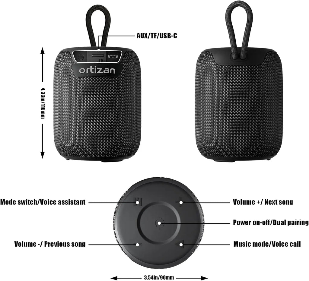 Bluetooth Speakers, 15W Portable Speakers Bluetooth Wireless V5.3 with Stereo Sound, Active Extra Bass, IPX7 Waterproof Shower Lootquake LLC