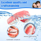 Silicone Full Dentures Natural Upper Lower False Tooth Set Portable Comfort Braces Oral Care for Men Women