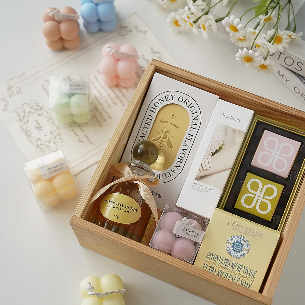 A square ball-shaped scented candle, a colorful birthday gift, a handcrafted candle, and a cute-shaped scented candle Lootquake LLC