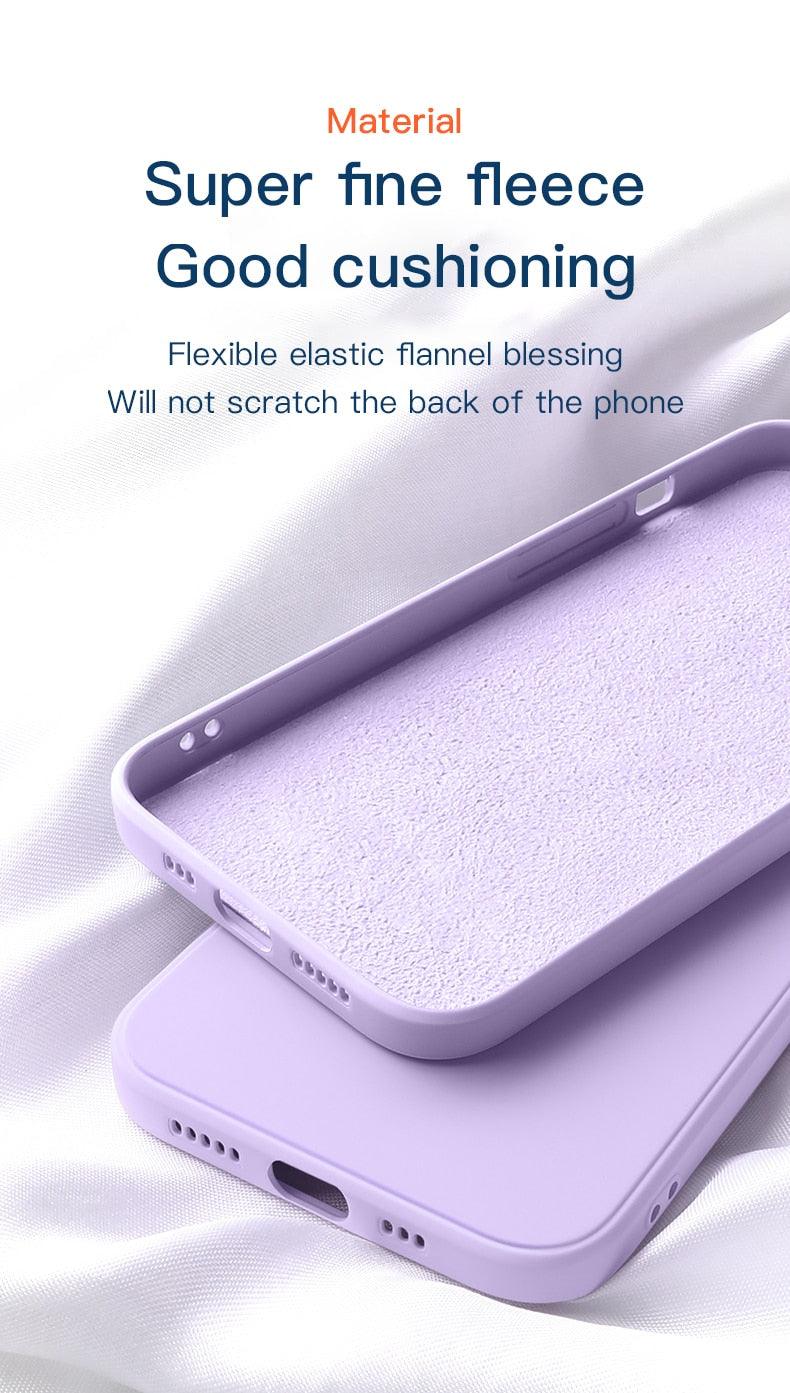 New Soft Silicone Square Phone Case For iPhone 14 13 Pro Max  Back Cover Full Body Protection Cover 13 Pro Shockproof Protective Case Stevvex