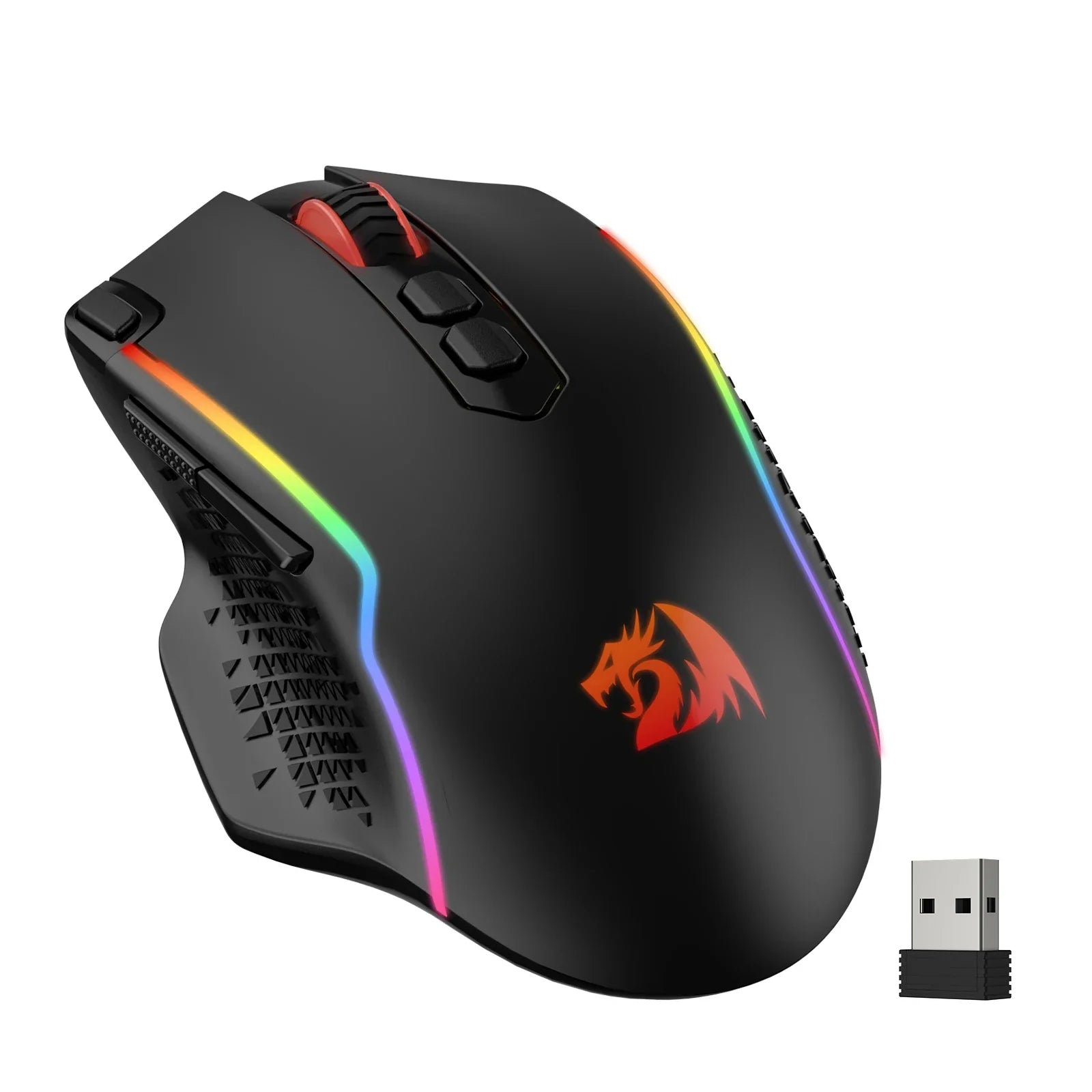 Redragon M810 Pro Wireless Gaming Mouse, 10000 DPI Wired Gamer Mouse w/ Rapid Fire Key, 8 Macro Buttons, Black/White Mouse Lootquake LLC