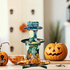 3-Tier Halloween Paper Dessert Stand - DIY Spooky Party Candy Display with Ghost/Pumpkin/Bat Printed Buffet Table Decor Lootquake LLC