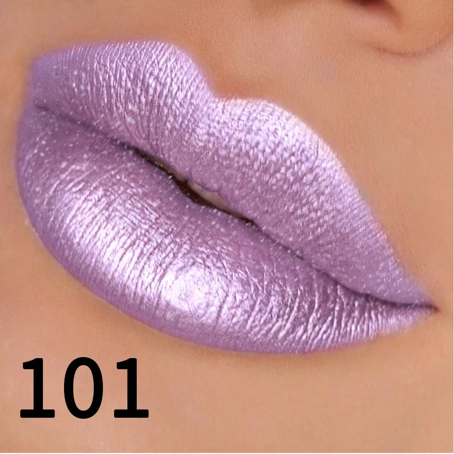 19 colors glitter lipstick hydrating red pink sparkling shine lip color highly pigmented lip tints metallic finish lip makeup Lootquake LLC