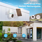 Jennov Solar Security Camera Outdoor Wireless, 2K 3MP 360° View Battery Powered WiFi CCTV Camera with Solar Panel IP66 Lootquake LLC