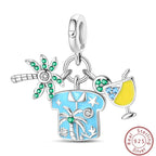 S925 Sterling Silver Princess Golf Hamster Camera Travel Three Piece Set Charms Beads 3mm DIY Fine Jewelry Making Lootquake LLC