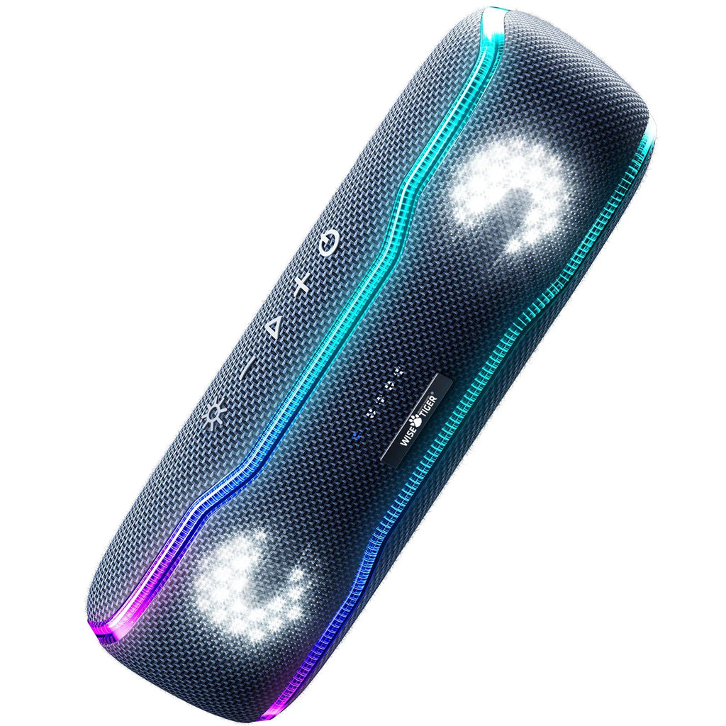 WISETIGER Bluetooth Speaker Outdoor IPX7 Waterproof 25W BT5.3 Loudspeaker Stereo Surround Speaker with Cool Pulsing EQ Lights Lootquake LLC